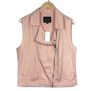 NWT Sanctuary Blush Pink Tencel Moto Vest